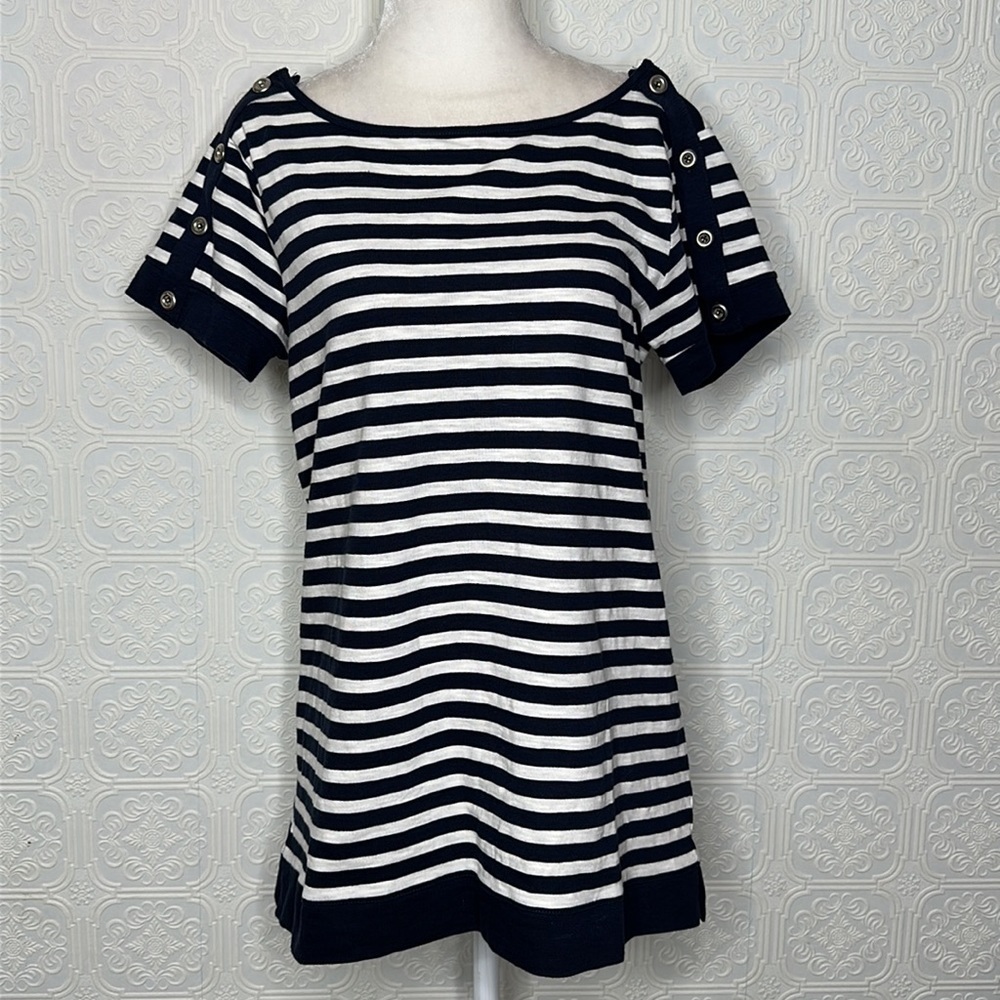 Banana Republic | Woman’s Short Sleeve Blue & White Horizontal, Striped …